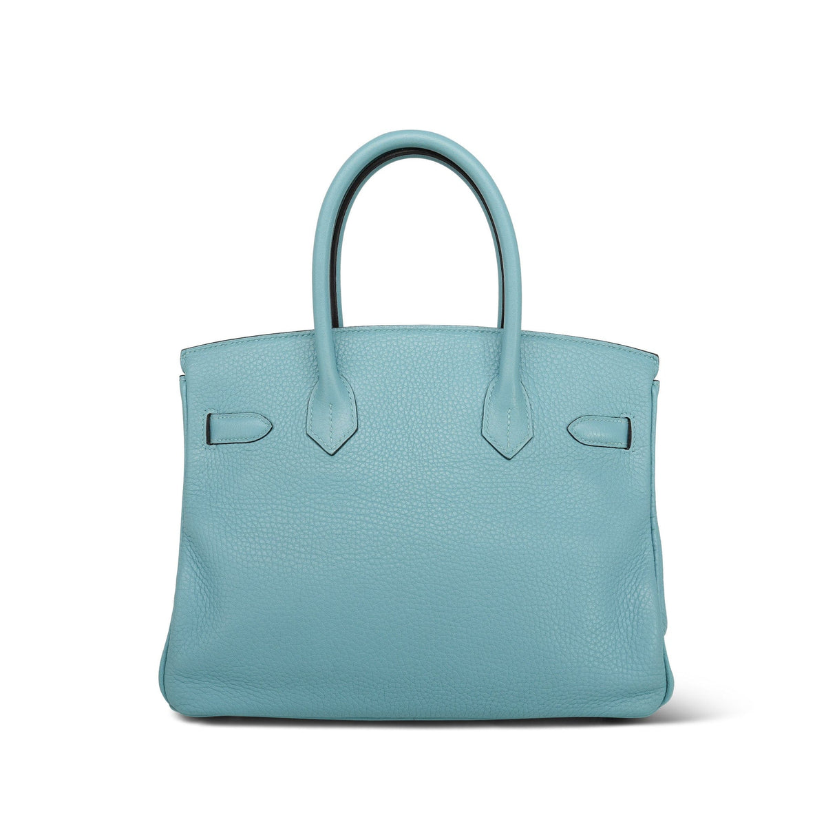 Birkin 30 Bleu Blue Saint Cyr Clemence Gold Plated T Stamp