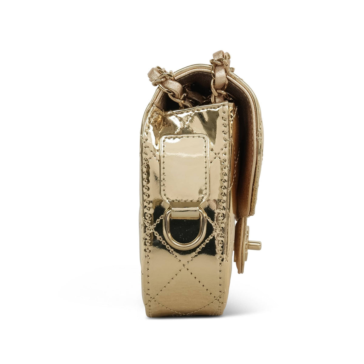 Gold Calfskin Quilted Hollywood Boulevard Flap Bag LGHW