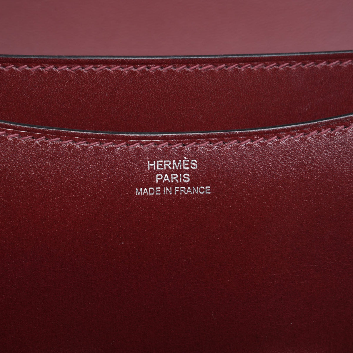 Constance 18 Rouge H Box Calfskin Palladium Plated K Stamp