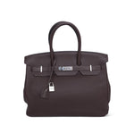 Product image 1 of 14: Birkin 35 Ebene Togo Palladium Plated P Square Stamp