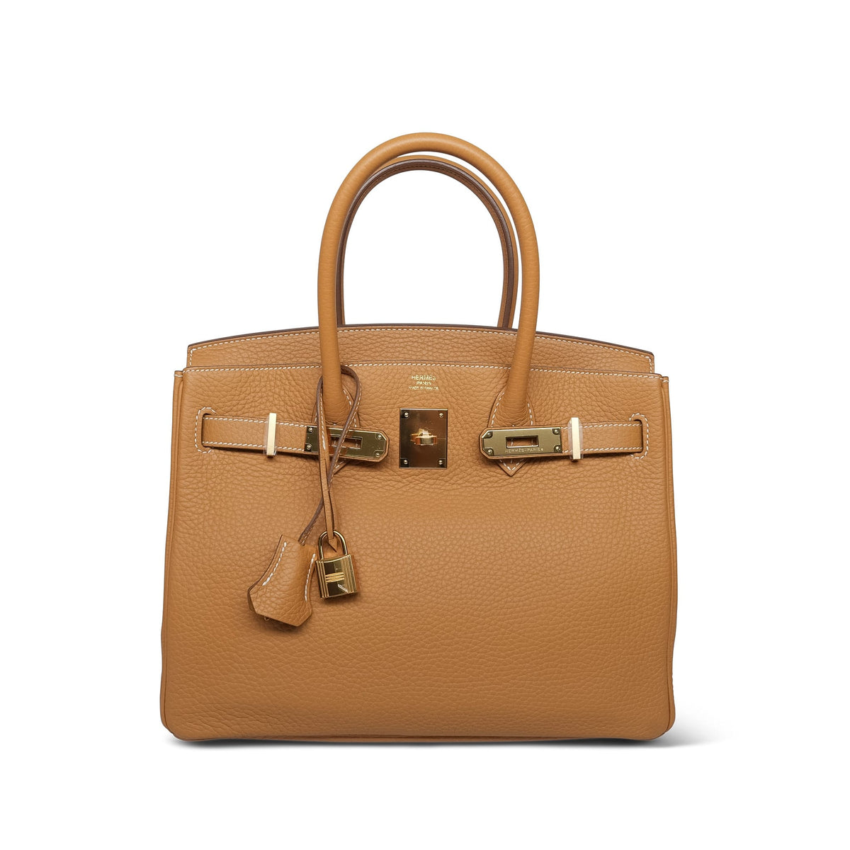 Birkin 30 Natural Sable Togo Gold Plated T Stamp