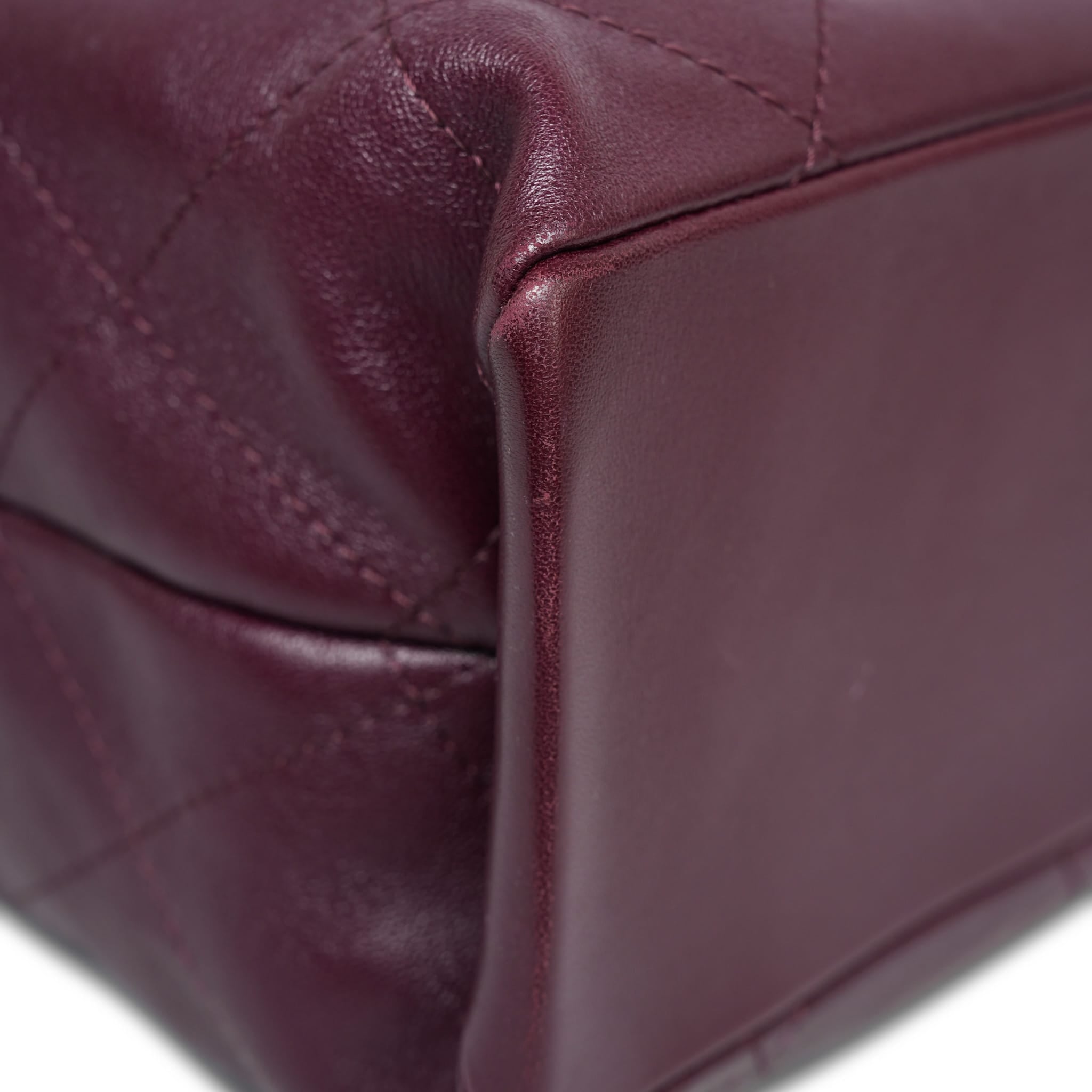 Product image 7 of 22: 26P Dark Burgundy Lambskin Quilted Maxi Hobo Shoulder Bag LGHW