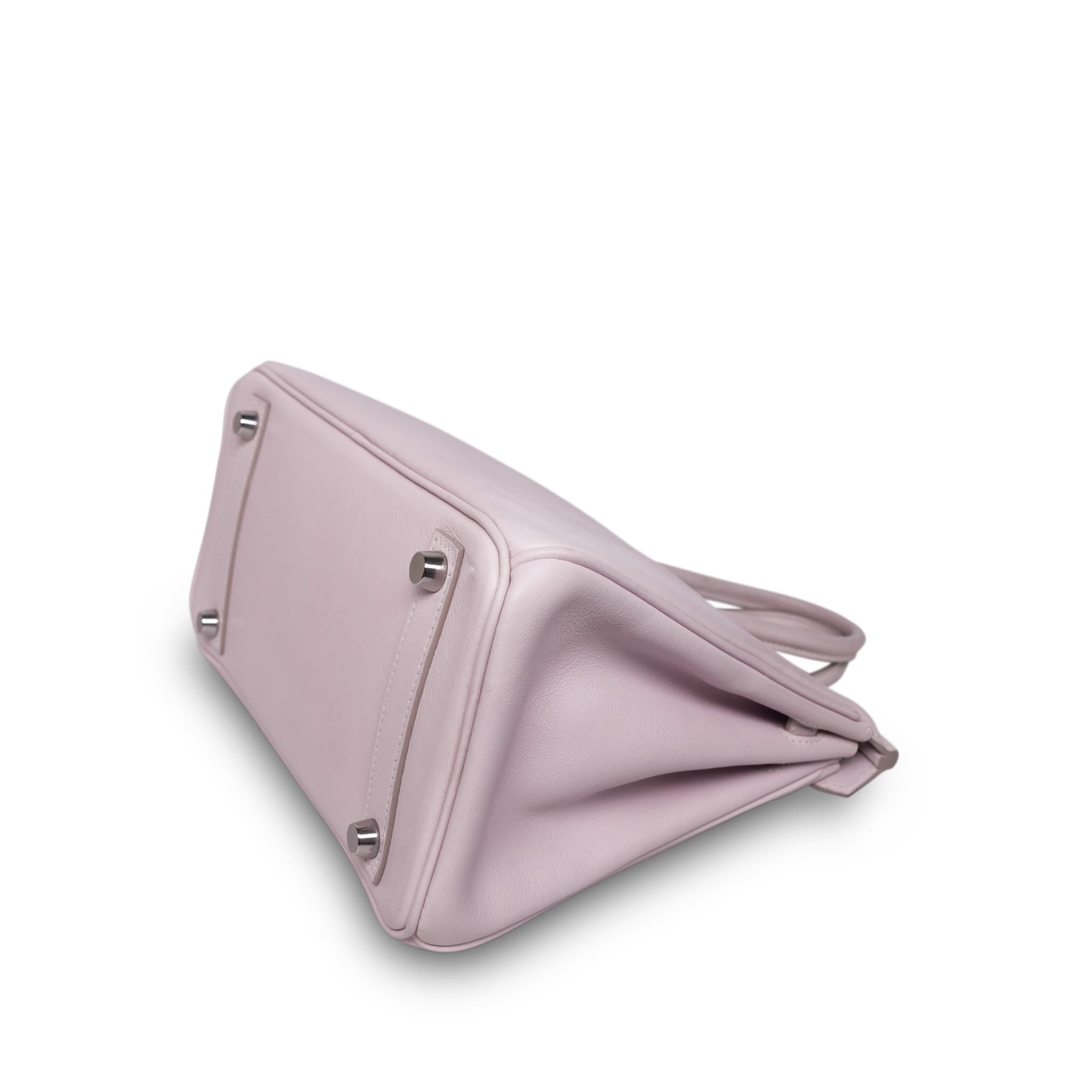 Product image 16 of 25: Birkin 25 Rose Dragee Swift Palladium Plated K Square Stamp