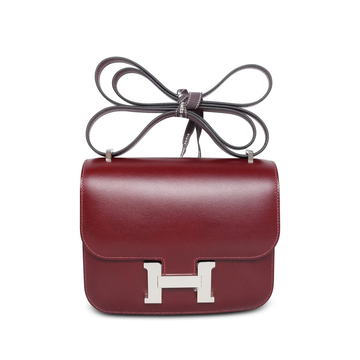 Constance 18 Rouge H Box Calfskin Palladium Plated K Stamp
