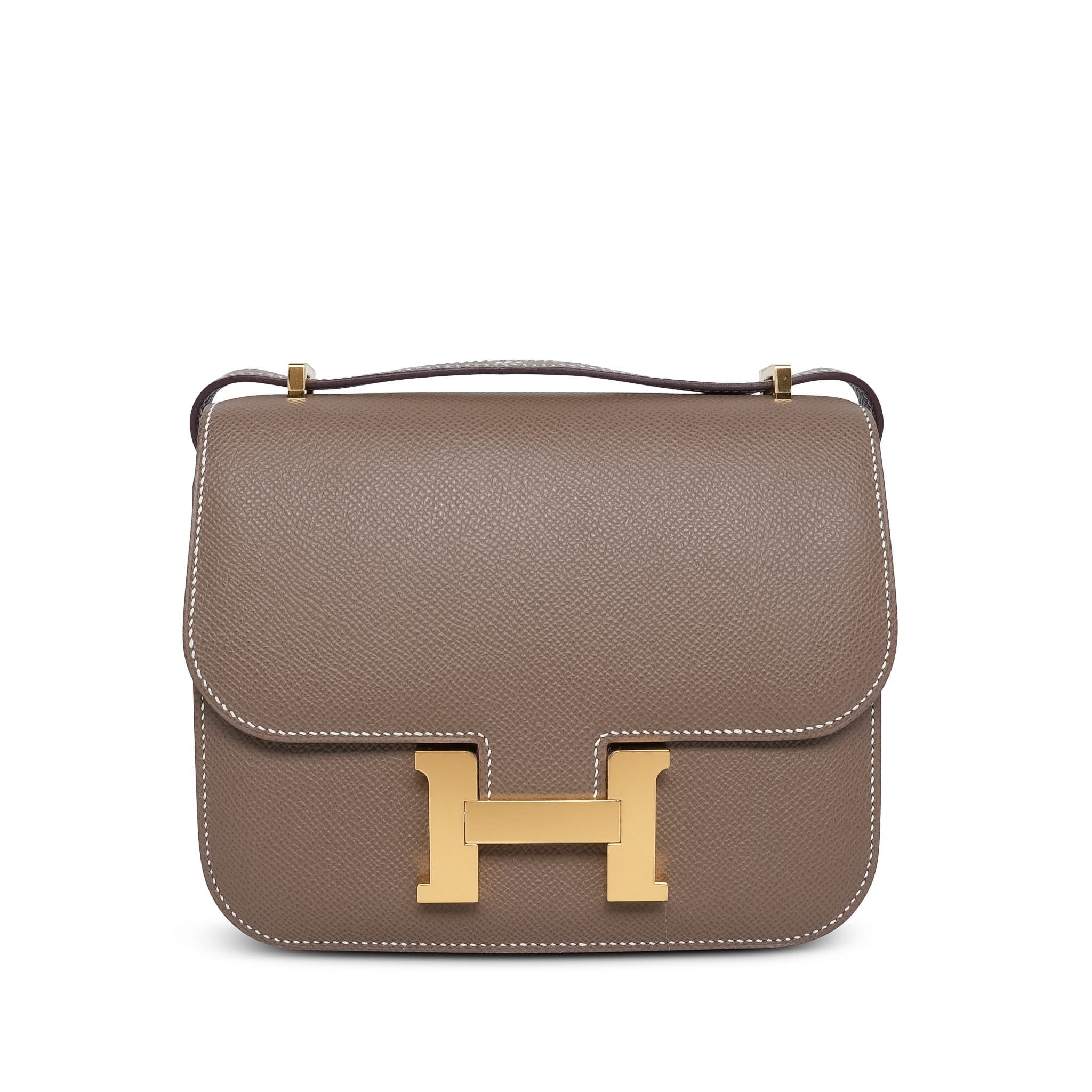 Constance 18 Etoupe Epsom Gold Plated B Stamp