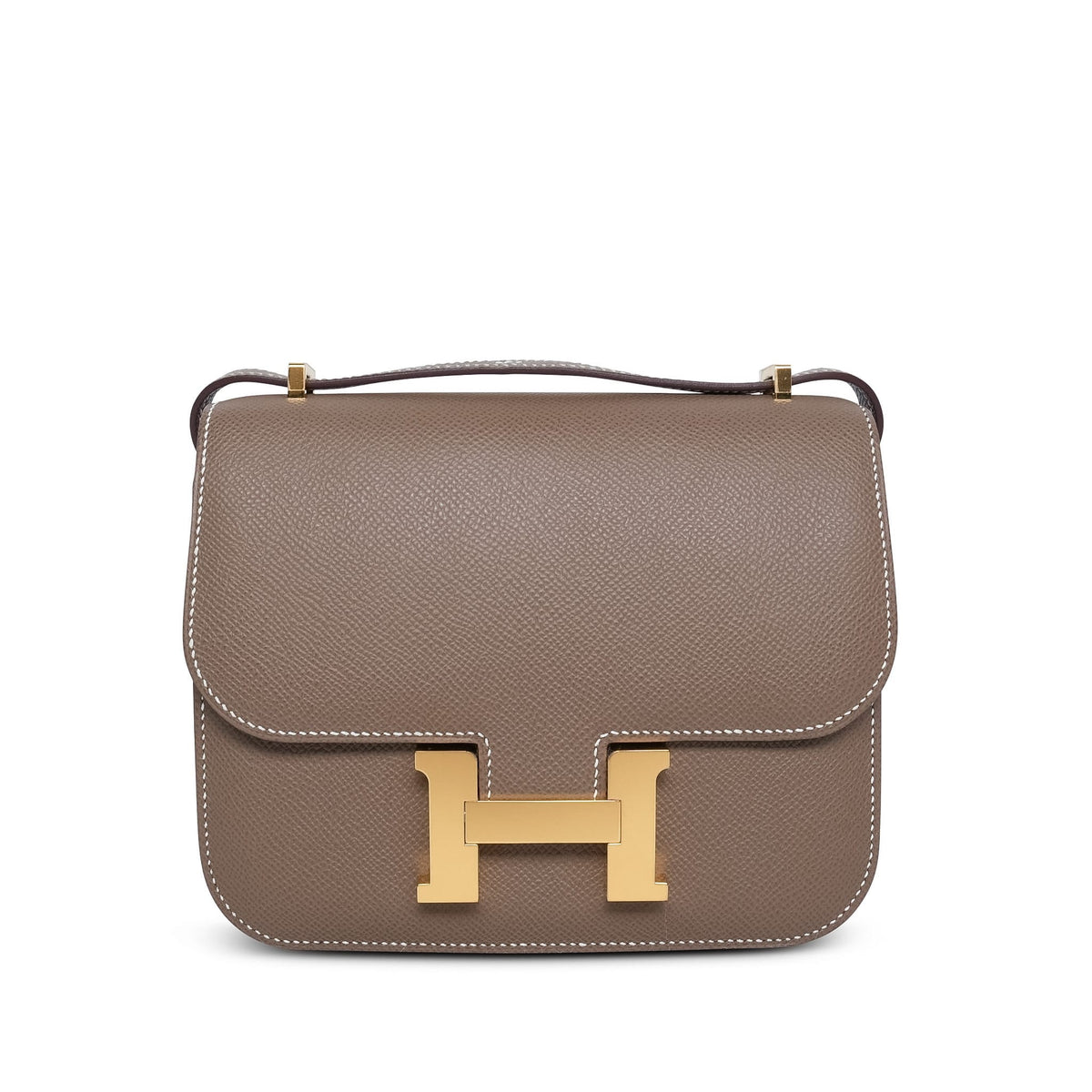 Constance 18 Etoupe Epsom Gold Plated B Stamp