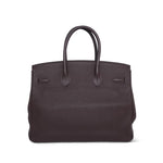 Product image 6 of 14: Birkin 35 Ebene Togo Palladium Plated P Square Stamp