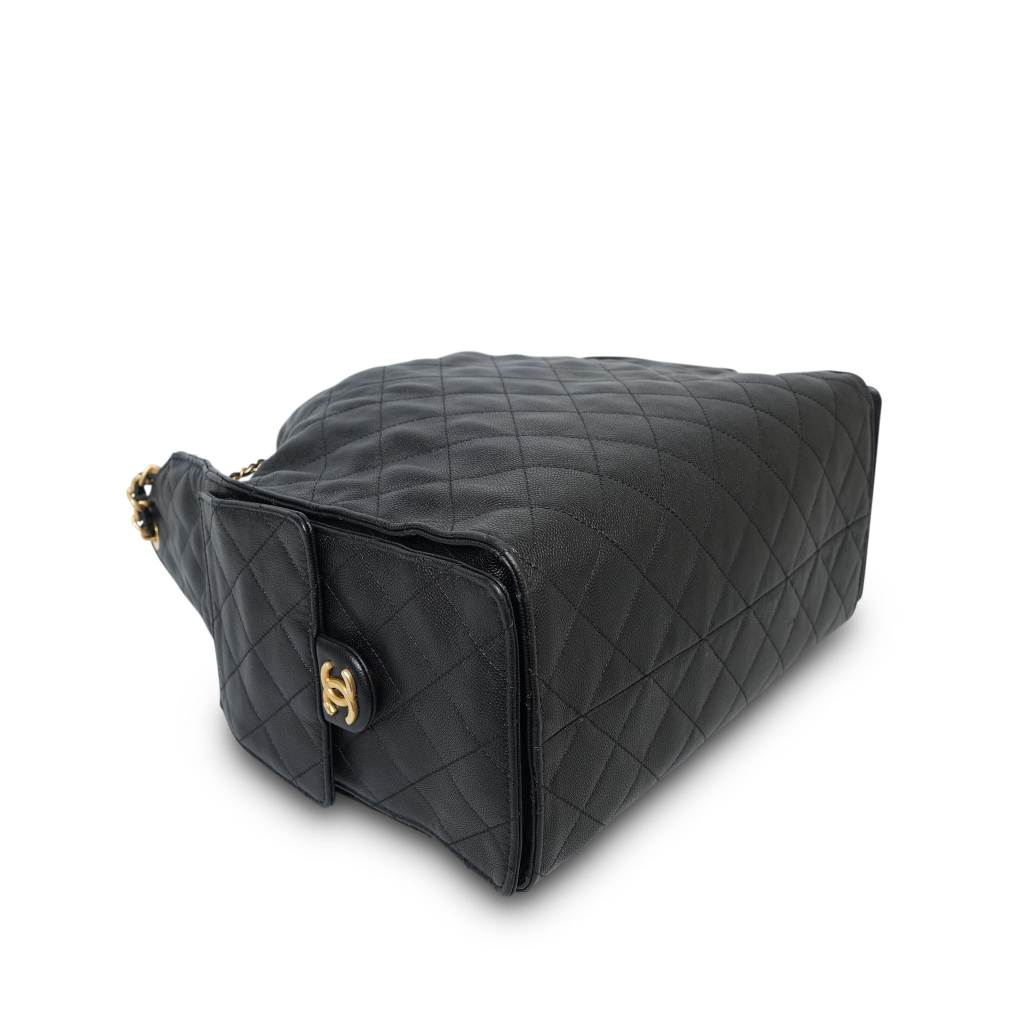Product image 14 of 26: Black Caviar Quilted 25 Hobo Bag Medium Aged Gold Hardware