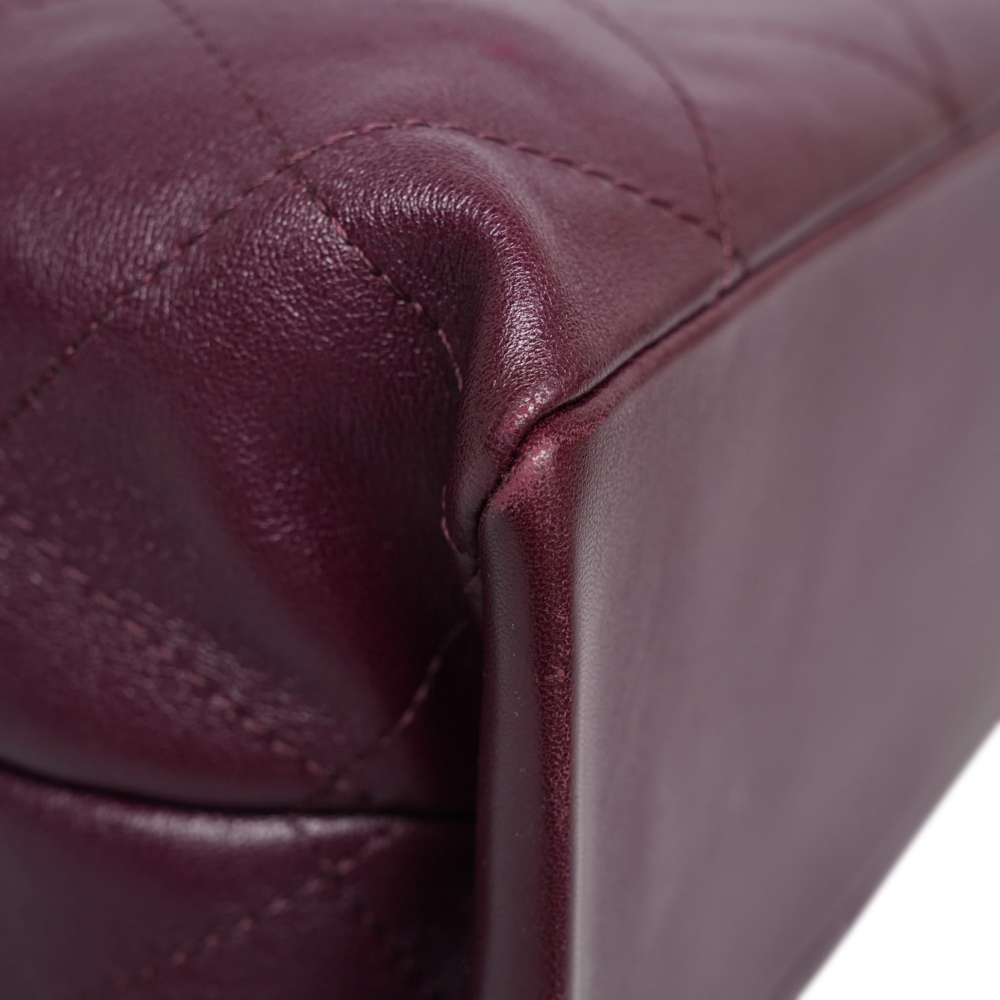 Product image 8 of 22: 26P Dark Burgundy Lambskin Quilted Maxi Hobo Shoulder Bag LGHW