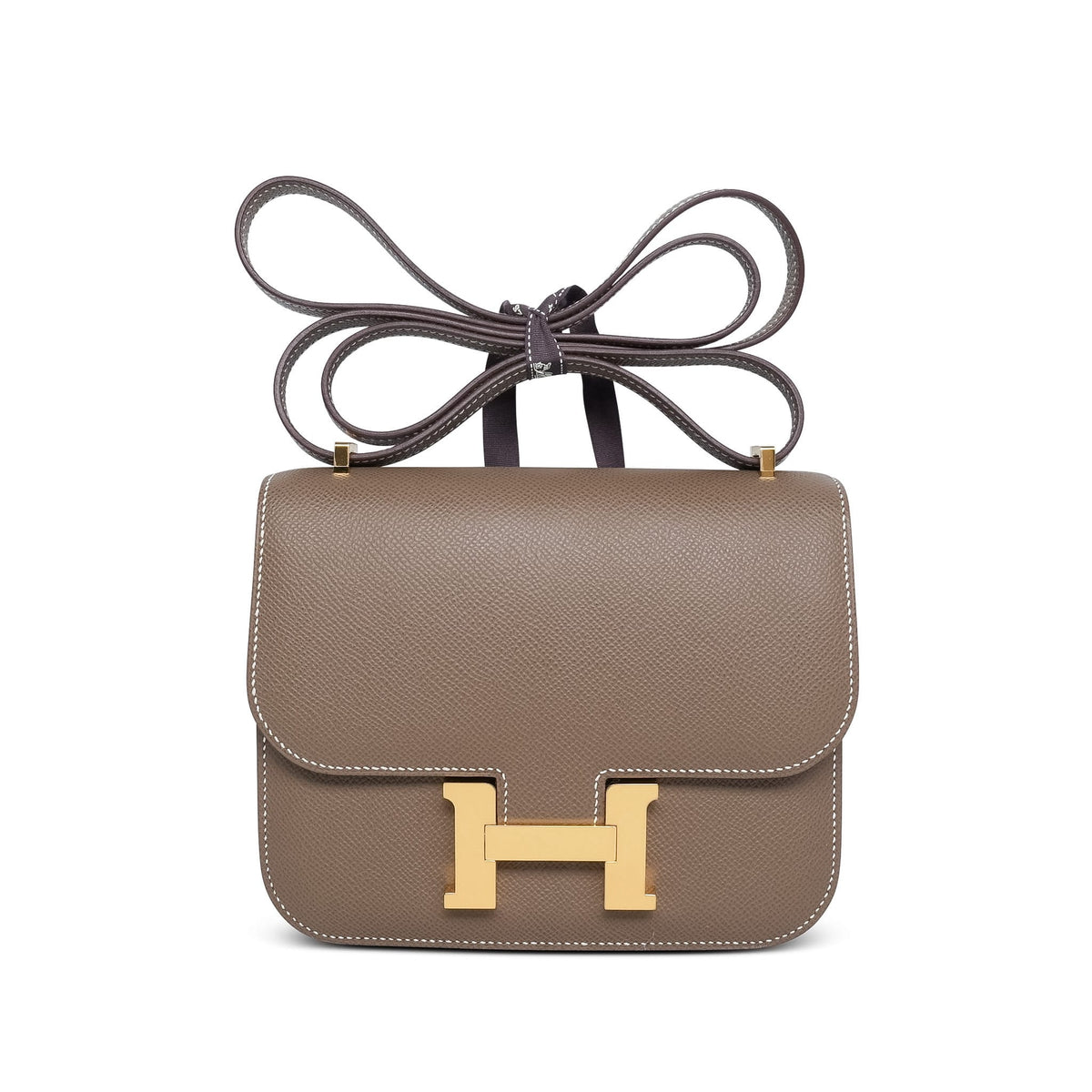 Constance 18 Etoupe Epsom Gold Plated B Stamp