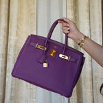 Product image 10 of 16: Birkin 30 Anemone Togo Gold Plated R Square Stamp