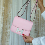Product image 10 of 18: Constance 18 Rose Sakura Veau Swift Brushed Palladium Plated K Stamp