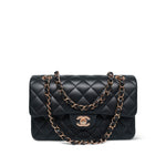Product image 1 of 20: 21B Black Lambskin Quilted Classic Flap Small Rose Gold HW