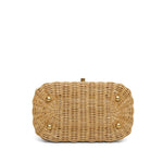 Product image 9 of 17: Braided Rattan Cruise Vanity Case Aged Gold Hardware