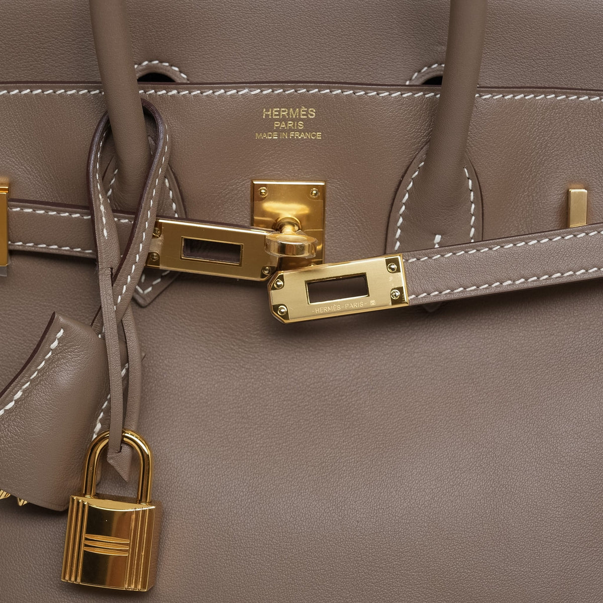 Birkin 25 Etoupe Swift Gold Plated A Stamp