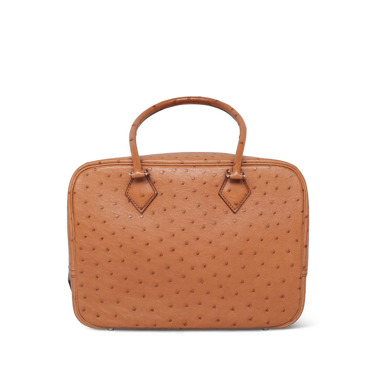 Plume 28 Saffron Ostrich Palladium Plated L Square Stamp