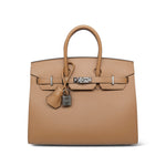 Product image 1 of 15: Birkin Sellier 25 Chai Veau Madame Palladium Plated U Stamp