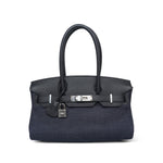 Product image 1 of 14: Shoulder Birkin 29 Bleu Indigo Jean Canvas/Noir Swift Palladium Plated K Stamp