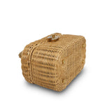 Product image 11 of 17: Braided Rattan Cruise Vanity Case Aged Gold Hardware