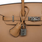 Product image 3 of 15: Birkin Sellier 25 Chai Veau Madame Palladium Plated U Stamp