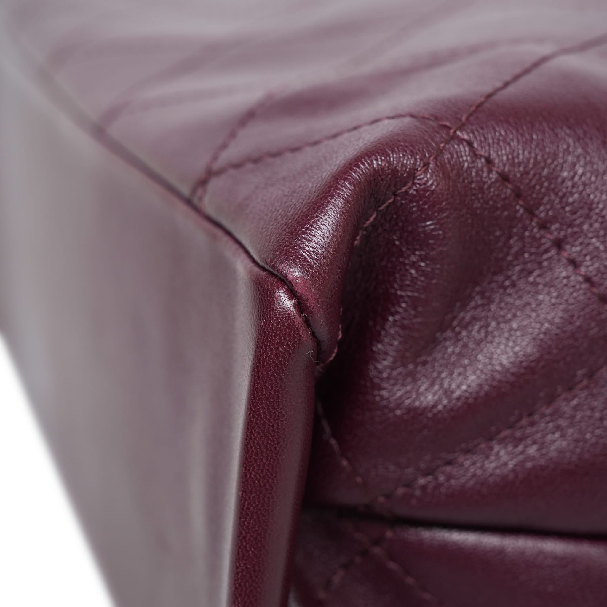 Product image 10 of 22: 26P Dark Burgundy Lambskin Quilted Maxi Hobo Shoulder Bag LGHW