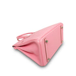 Product image 13 of 16: Birkin 25 Bi-Color Horseshoe (HSS) Rose Confetti/Turquoise Chevre Palladium Plated R Square Stamp