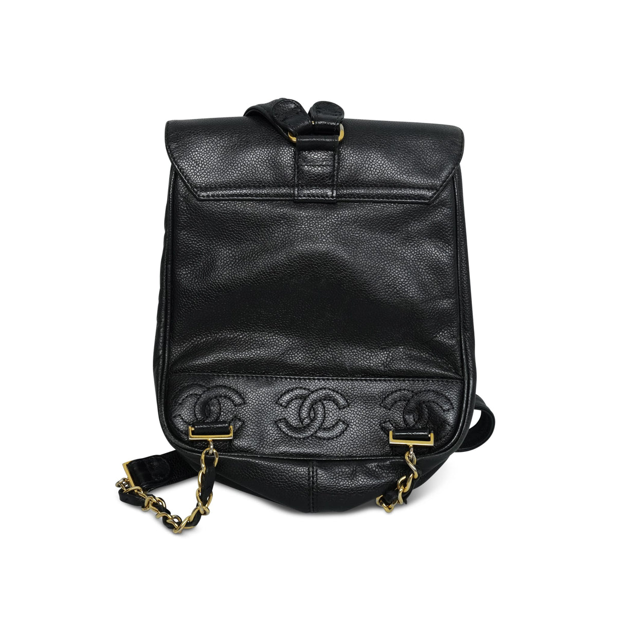 Black Caviar Triple CC Backpack Gold Hardware