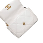 Product image 19 of 26: White Lambskin Quilted 19 Flap Small Mixed HW