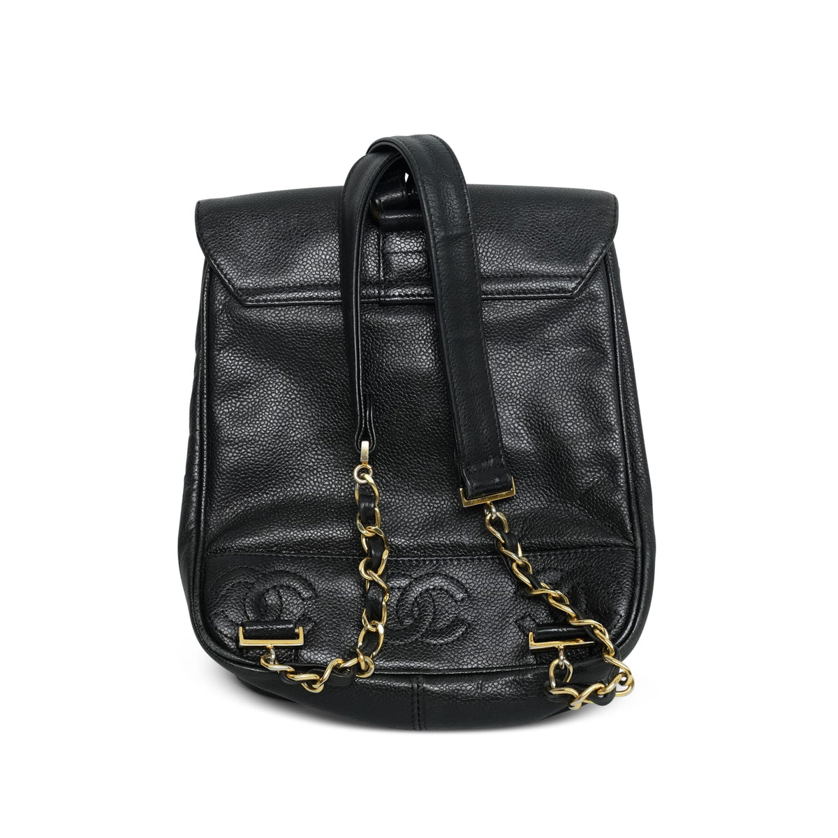 Black Caviar Triple CC Backpack Gold Hardware