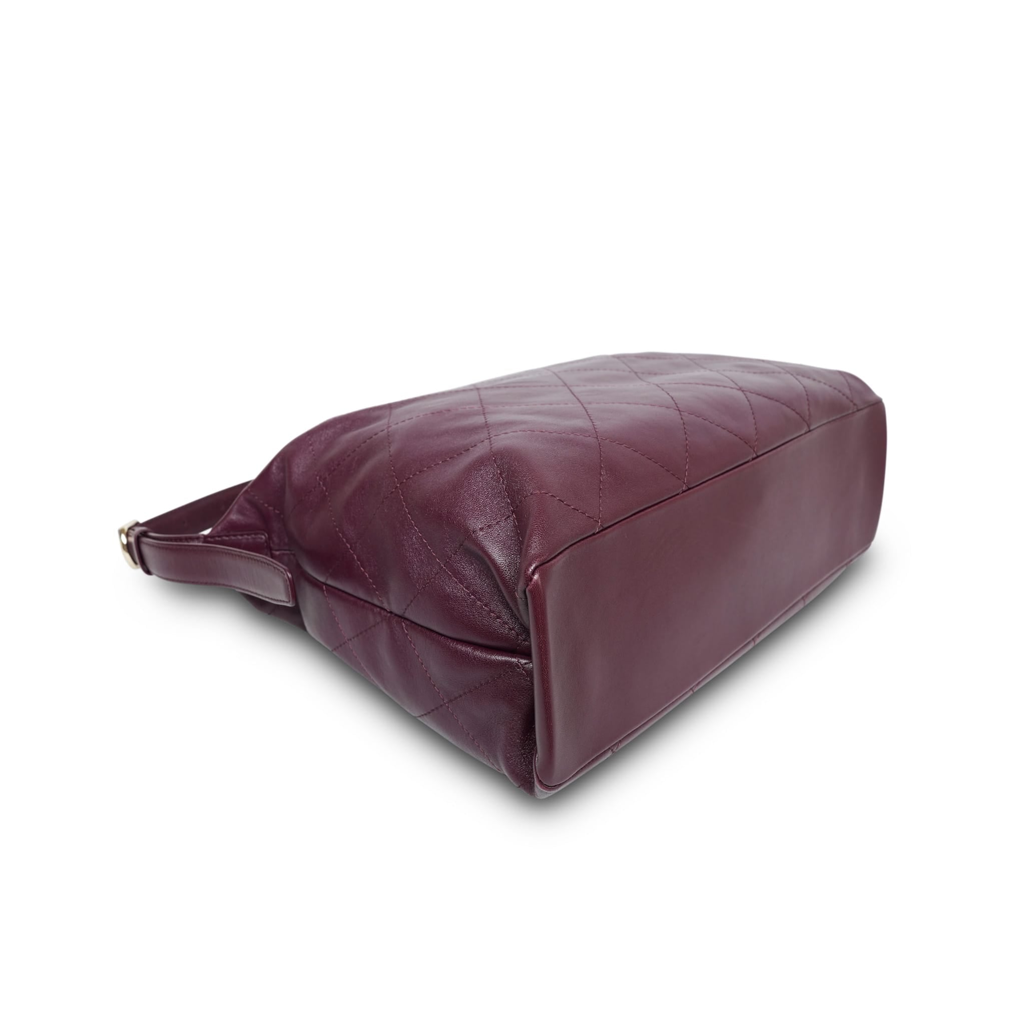 Product image 11 of 22: 26P Dark Burgundy Lambskin Quilted Maxi Hobo Shoulder Bag LGHW