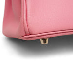 Product image 14 of 16: Birkin 25 Bi-Color Horseshoe (HSS) Rose Confetti/Turquoise Chevre Palladium Plated R Square Stamp