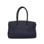 Product image 7 of 14: Shoulder Birkin 29 Bleu Indigo Jean Canvas/Noir Swift Palladium Plated K Stamp