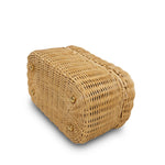Product image 13 of 17: Braided Rattan Cruise Vanity Case Aged Gold Hardware