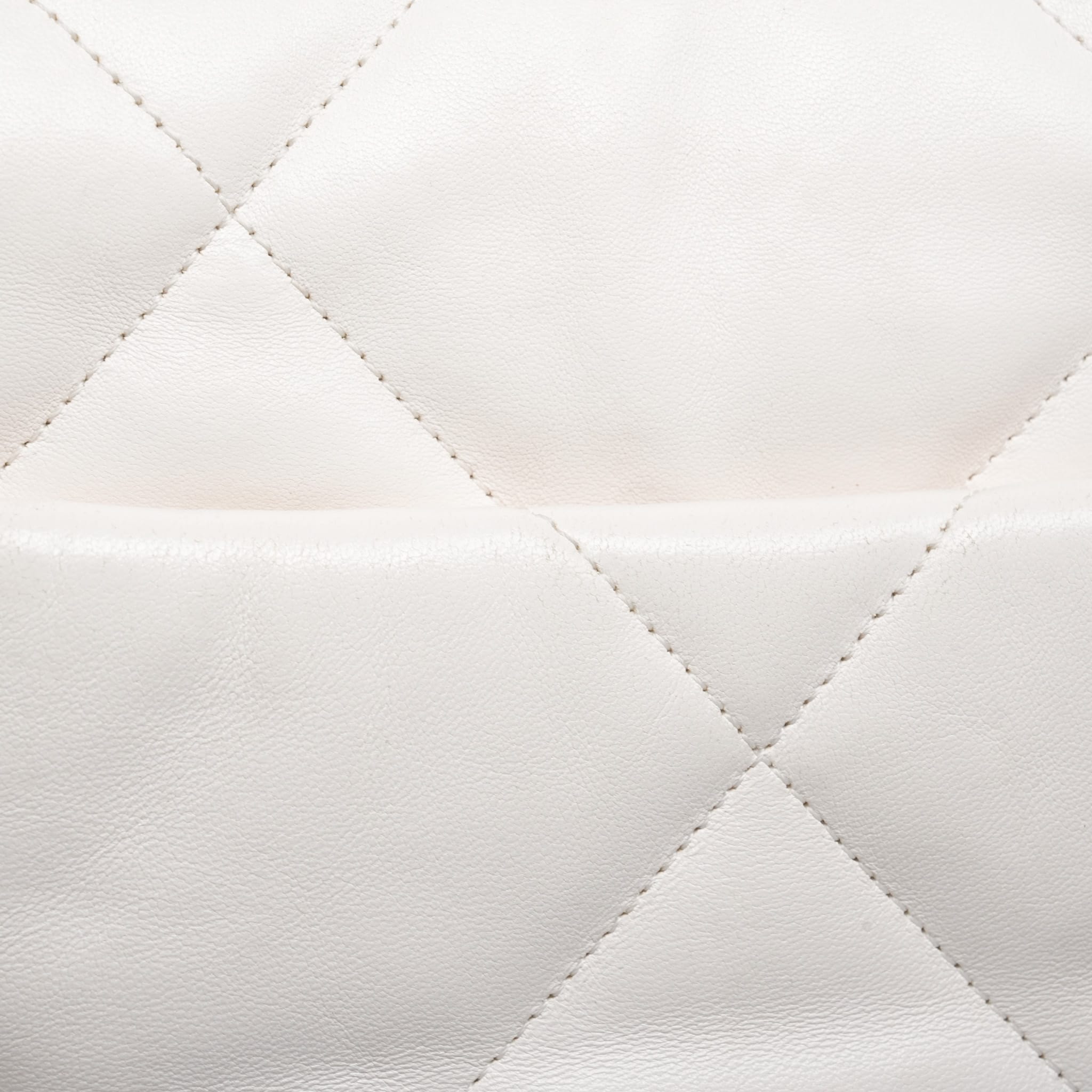 White Lambskin Quilted 19 Flap Small Mixed HW