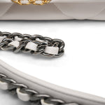 Product image 23 of 26: White Lambskin Quilted 19 Flap Small Mixed HW