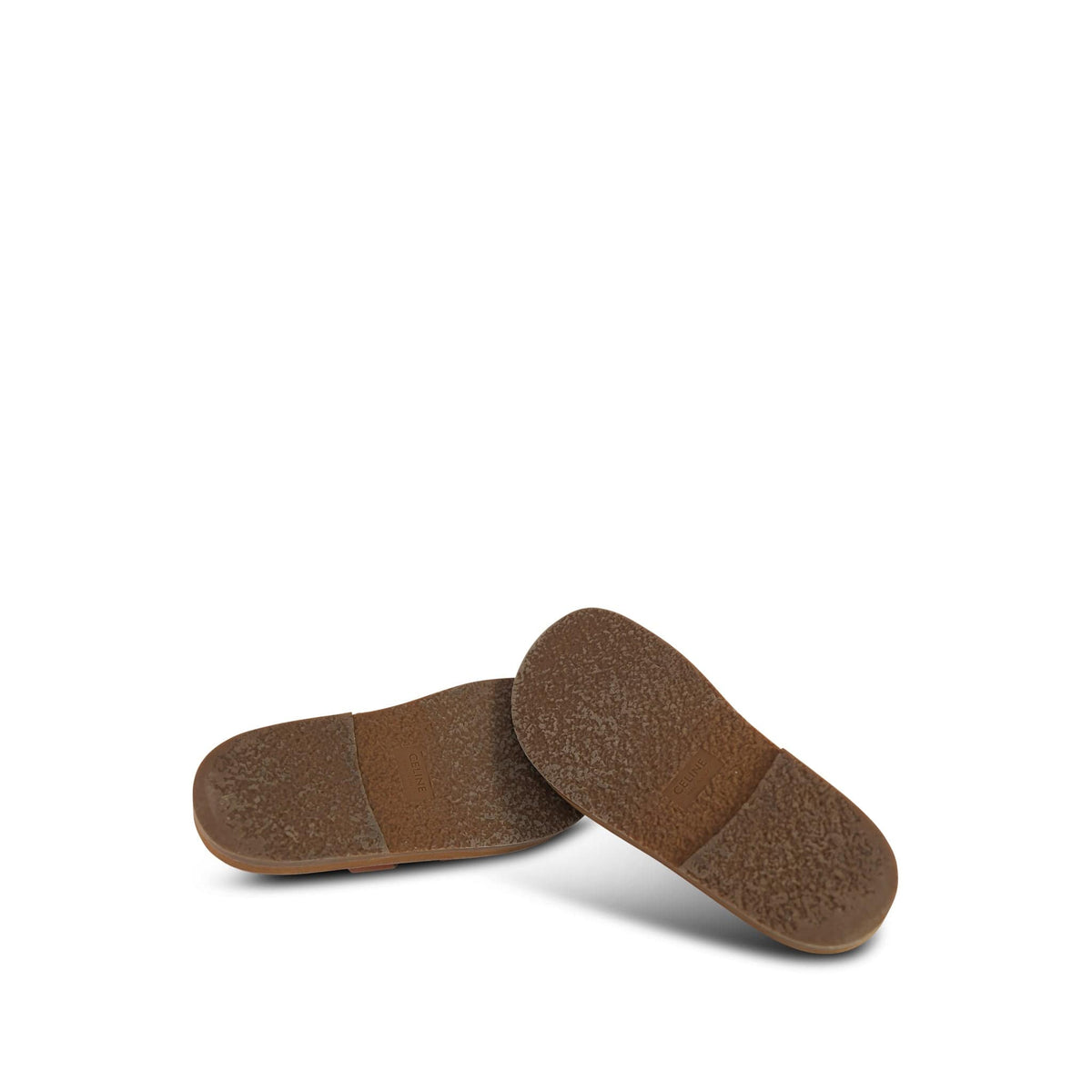 Celine Tan Calfskin Tippy Triomphe Slide/Sandal Size 37