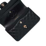 Product image 20 of 20: 21B Black Lambskin Quilted Classic Flap Small Rose Gold HW