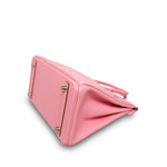Product image 15 of 16: Birkin 25 Bi-Color Horseshoe (HSS) Rose Confetti/Turquoise Chevre Palladium Plated R Square Stamp