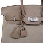 Product image 5 of 18: Birkin 25 Gris Caillou/Etoupe Grizzly/Swift Palladium Plated B Stamp