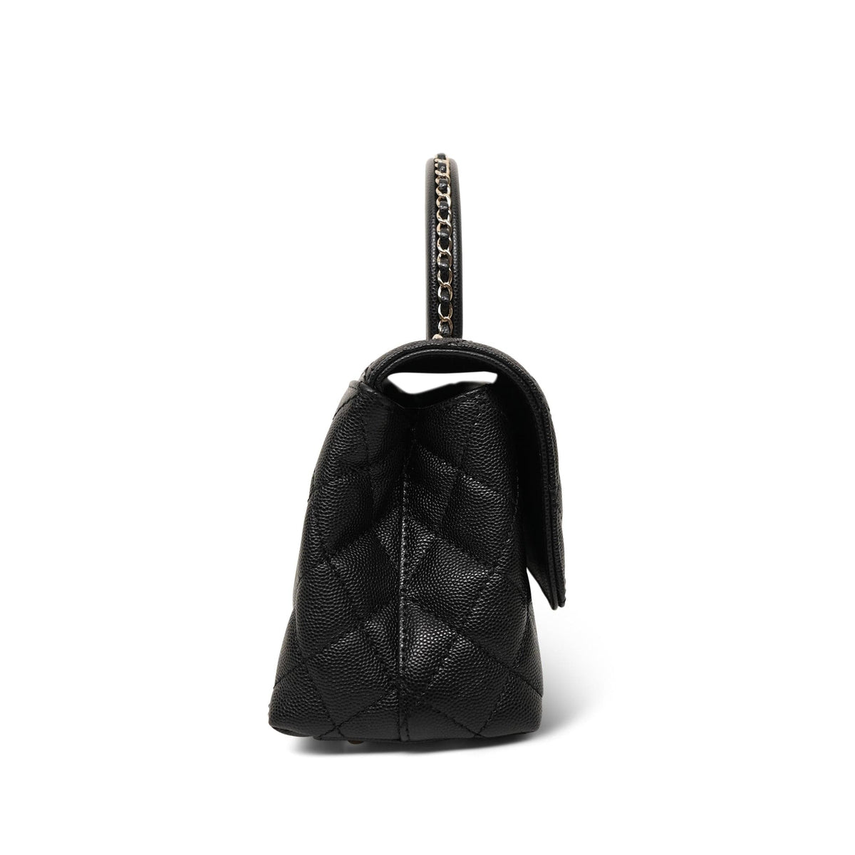23A Black Caviar Quilted Coco Chain Handle Small LGHW