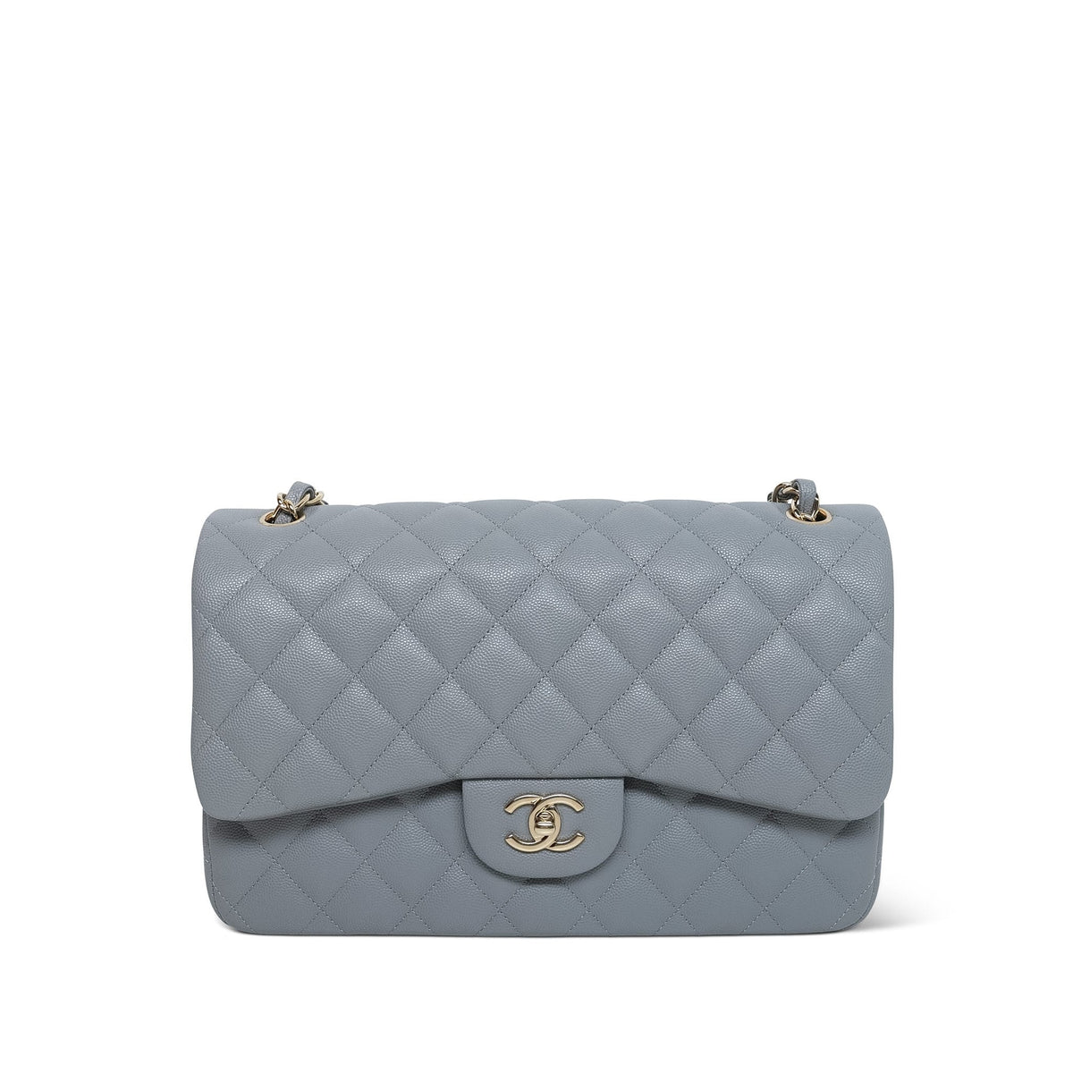 20C Grey Caviar Quilted Classic Flap Jumbo LGHW