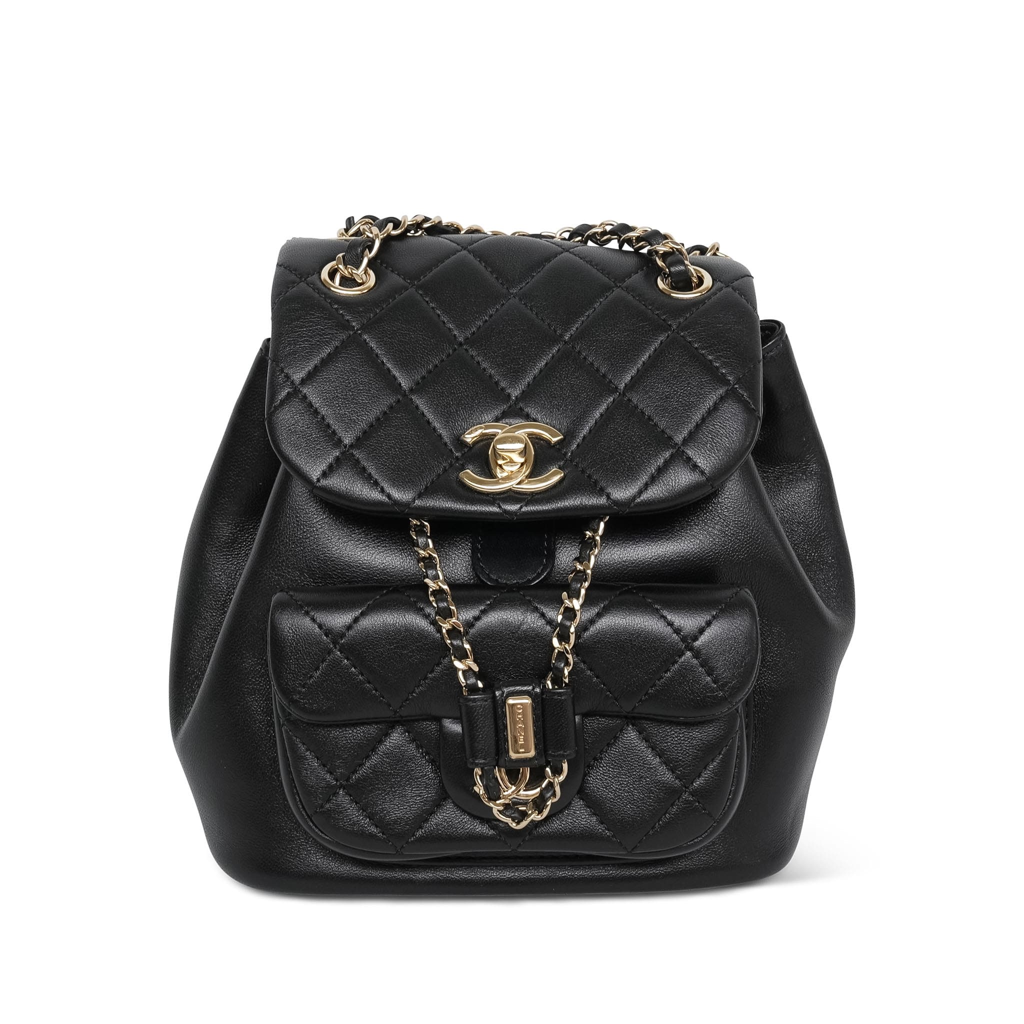 Product image 1 of 12: 22A Black Lambskin Quilted Duma Backpack Mini LGHW