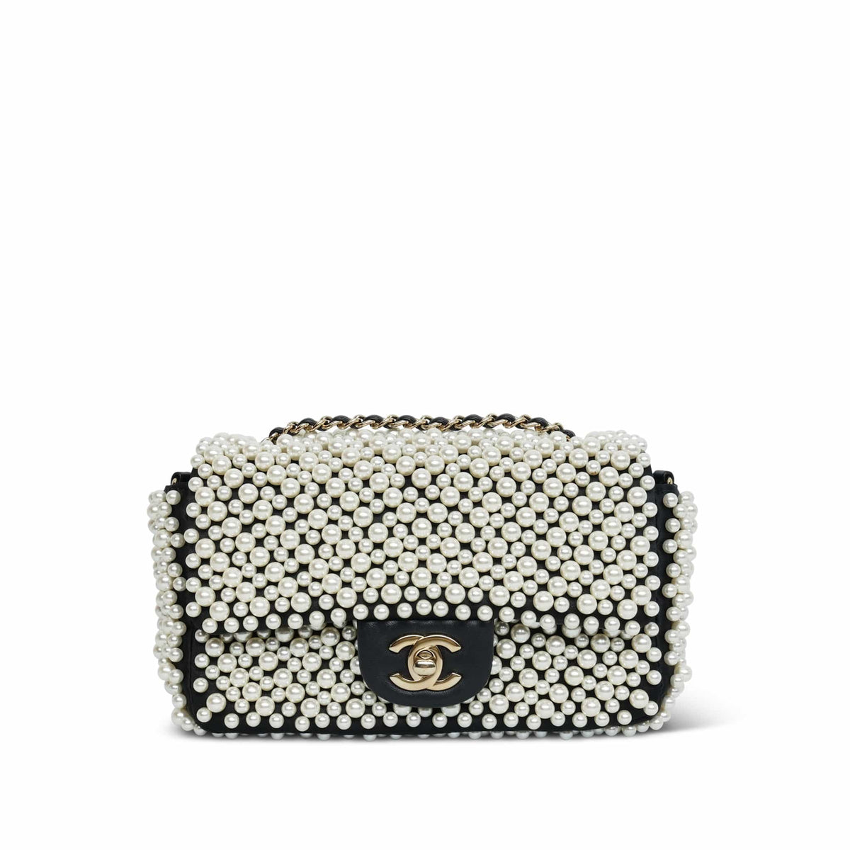 19S Pearl On Flap Mini Rectangular Flap Bag LGHW