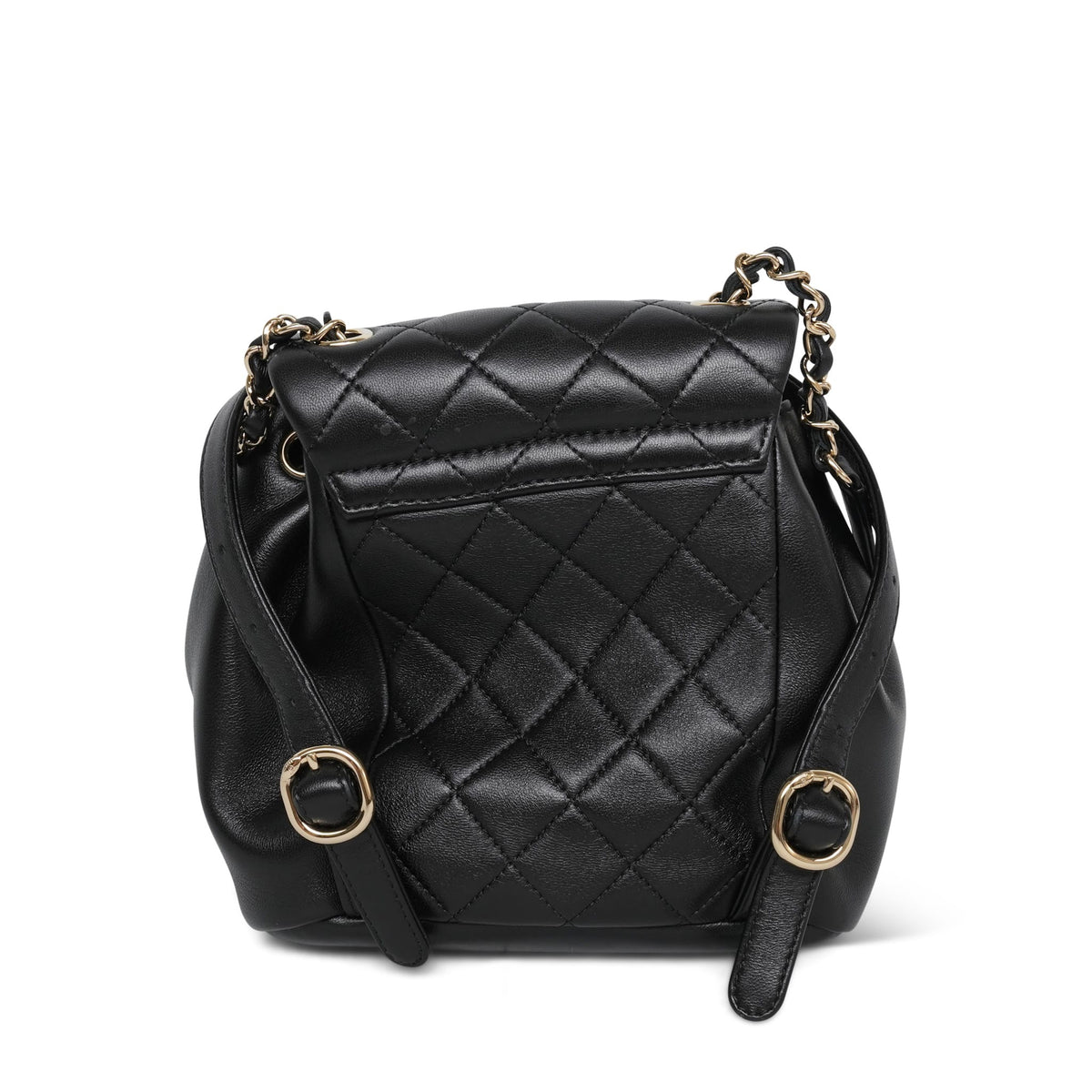 22A Black Lambskin Quilted Duma Backpack Mini LGHW