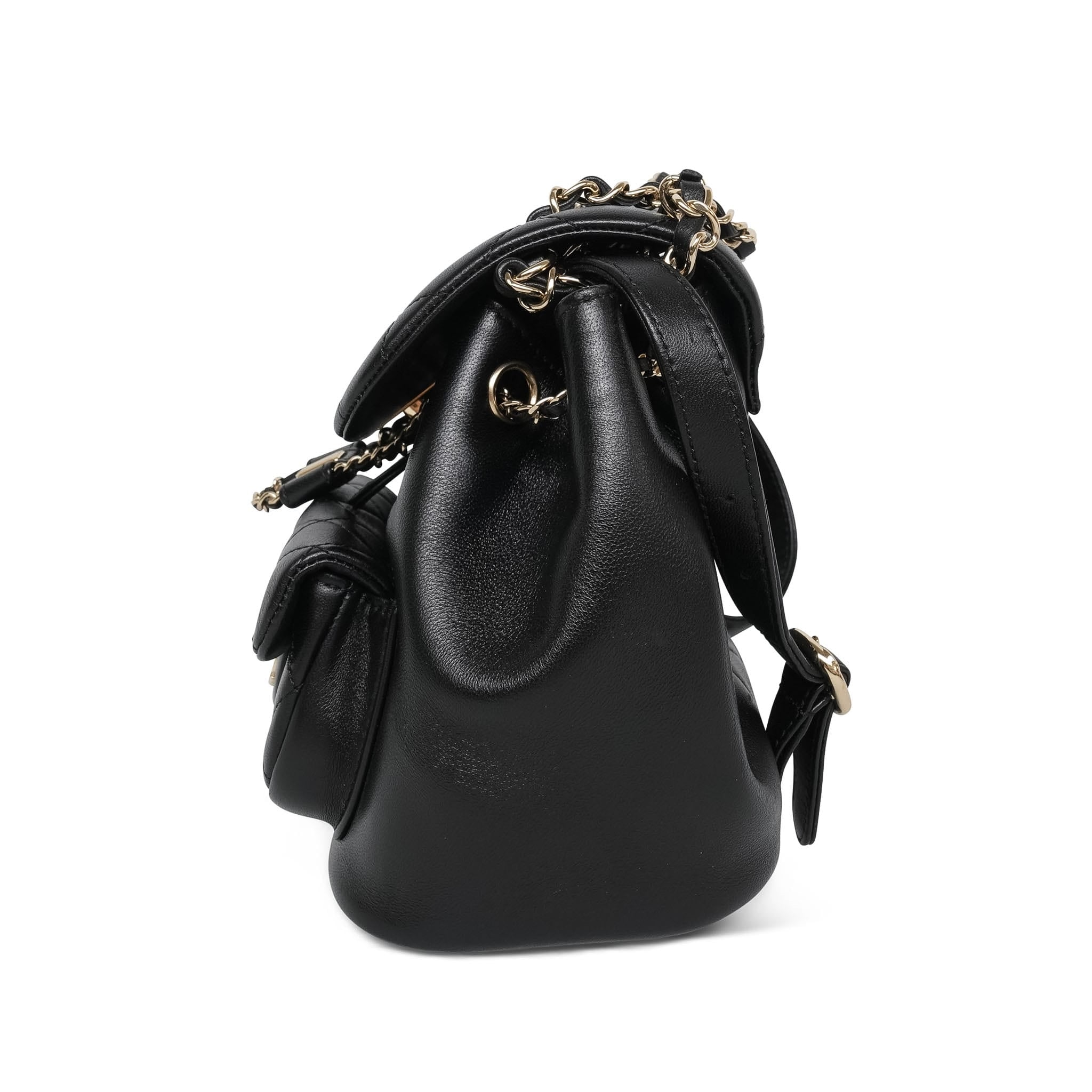 Product image 5 of 12: 22A Black Lambskin Quilted Duma Backpack Mini LGHW