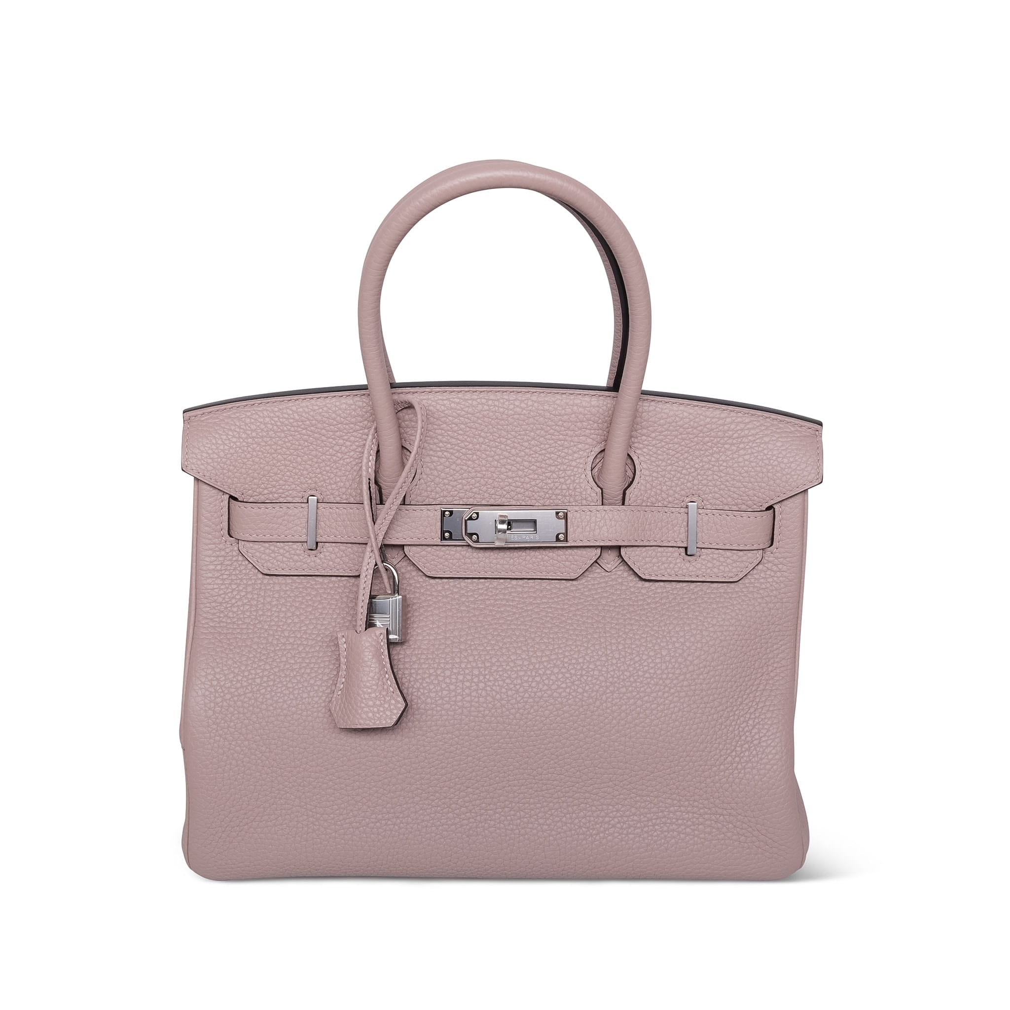Product image 1 of 14: Birkin 30 Glycine Clemence Palladium Plated T Stamp
