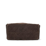 Product image 6 of 11: Brown Suede Quilted 25 Hobo Bag Small Aged Gold Hardware