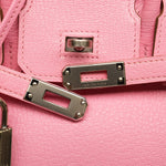 Product image 5 of 16: Birkin 25 Bi-Color Horseshoe (HSS) Rose Confetti/Turquoise Chevre Palladium Plated R Square Stamp