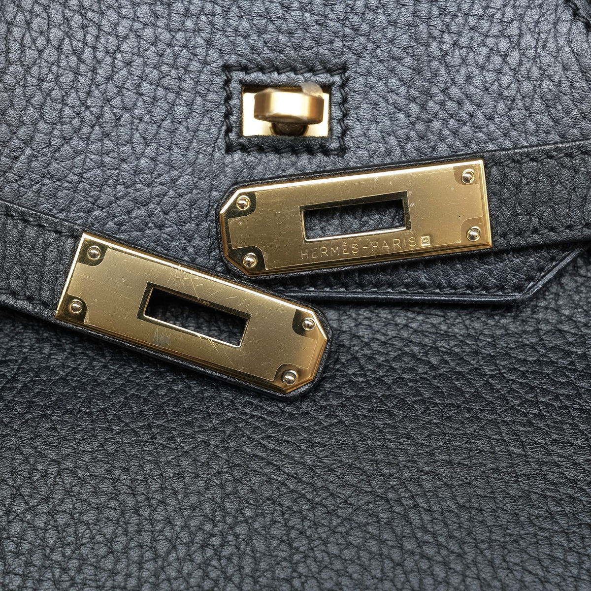 Birkin 40 Black Ardennes Gold Plated C Square Stamp