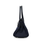 Product image 8 of 14: Shoulder Birkin 29 Bleu Indigo Jean Canvas/Noir Swift Palladium Plated K Stamp